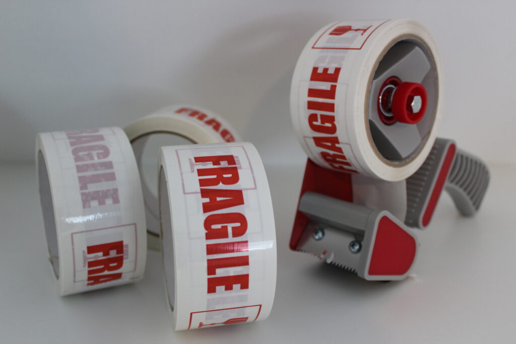 Bedrukte verpakkingstape met tape afroller